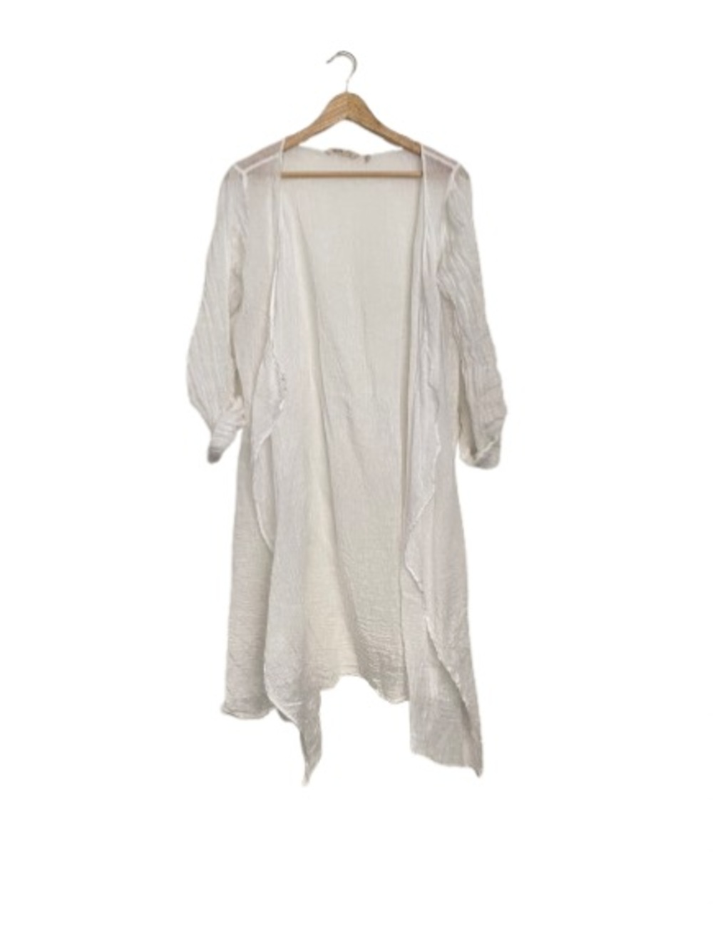 Soft Surroundings Ivory 100% Linen Lightweight Open-Weave Vest Size XS